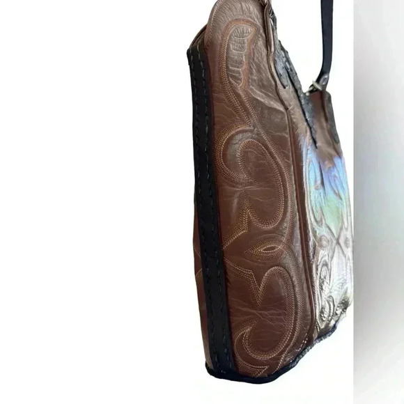 Handmade Western Boot Genuine Leather Shoulder Bag Purse - Picture 7 of 16